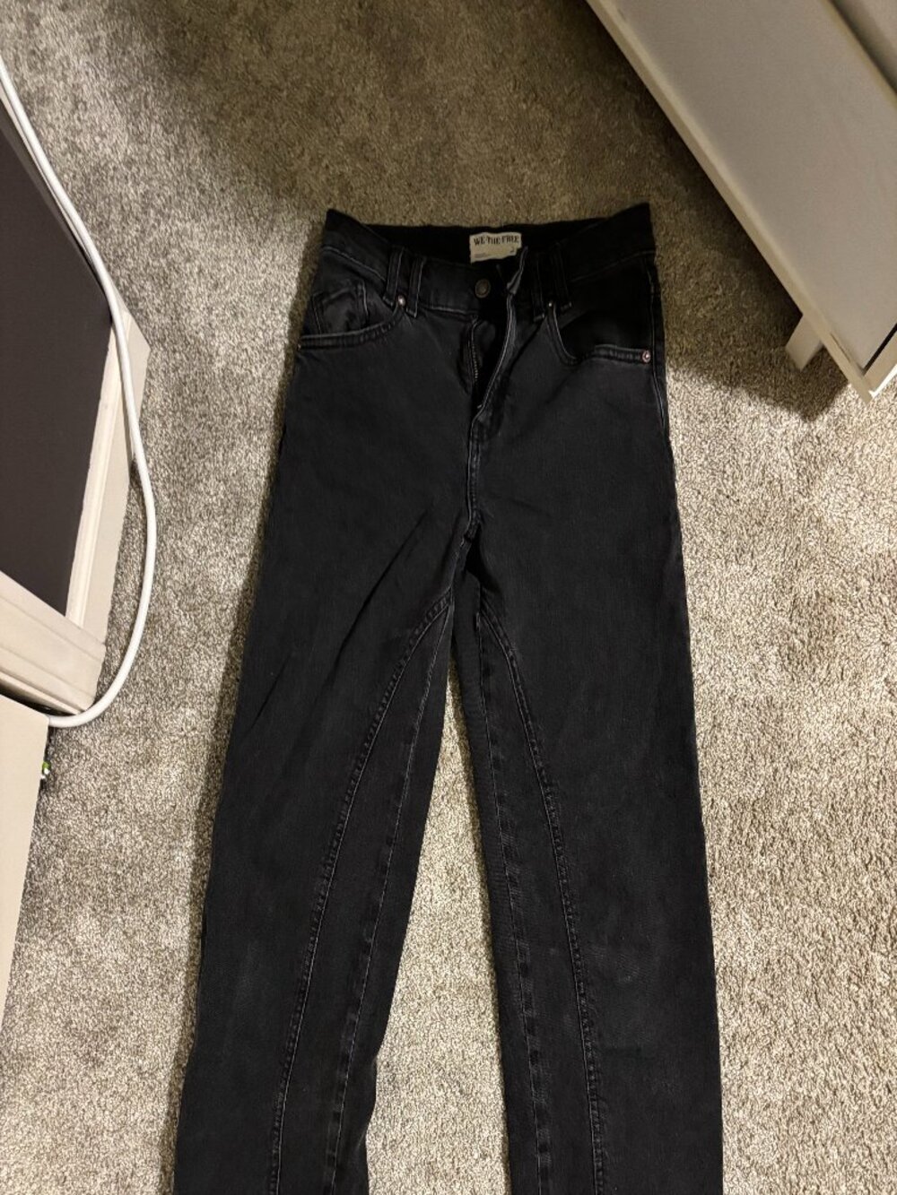 Free People Straight leg black jeans